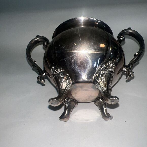 Vintage Sugar Bowl Silver Plate Unmarked - Picture 8 of 13